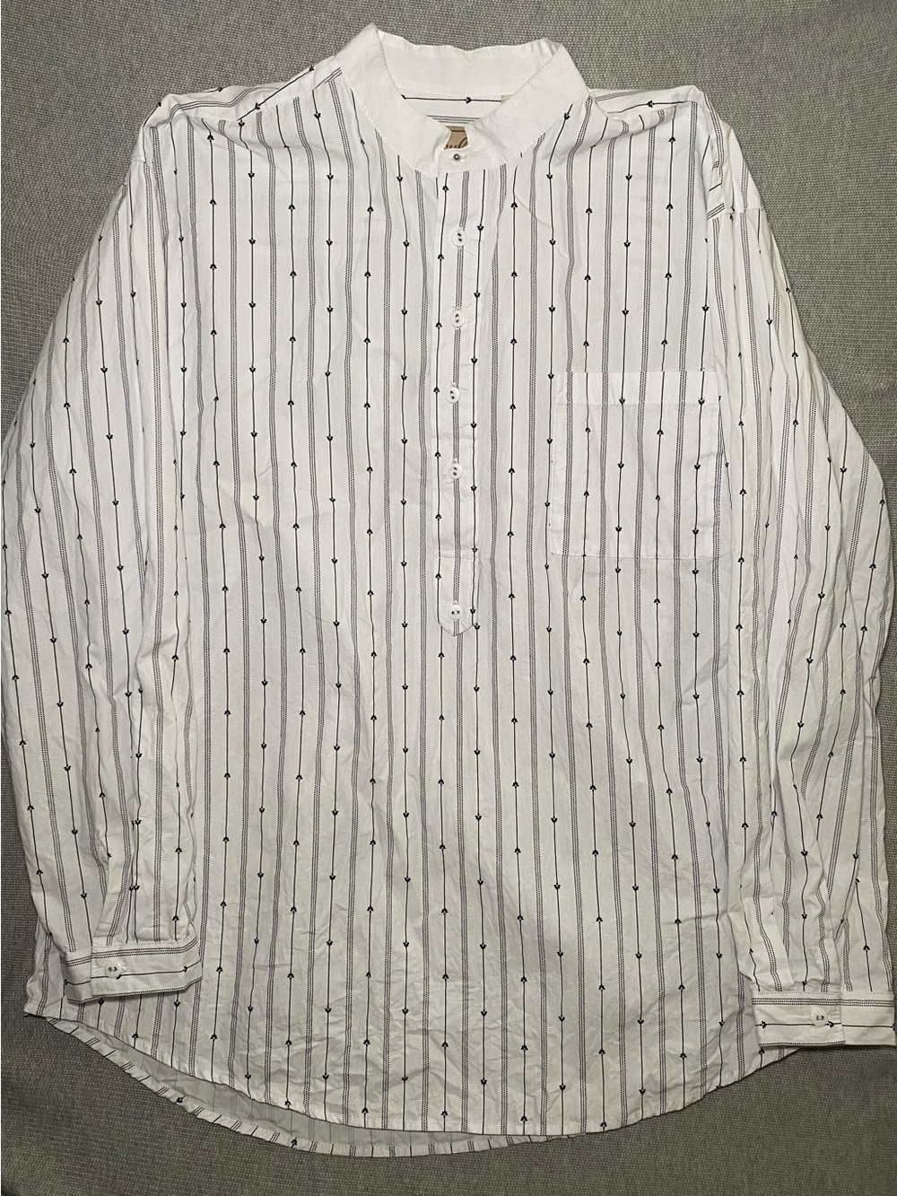 Scully RangeWear Shirt Men XL White Black Stripe Tombstone Collar Old West
